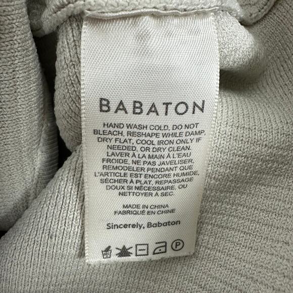 Aritzia Babaton Womens Structured Knit Sleeveless V-Neck Beige Crop Top Small - Picture 4 of 5